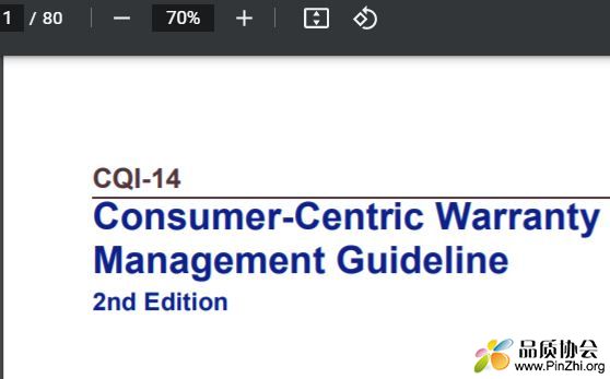 CQI-14 Consumer-Centric Warranty Management Guideline 2nd Edition