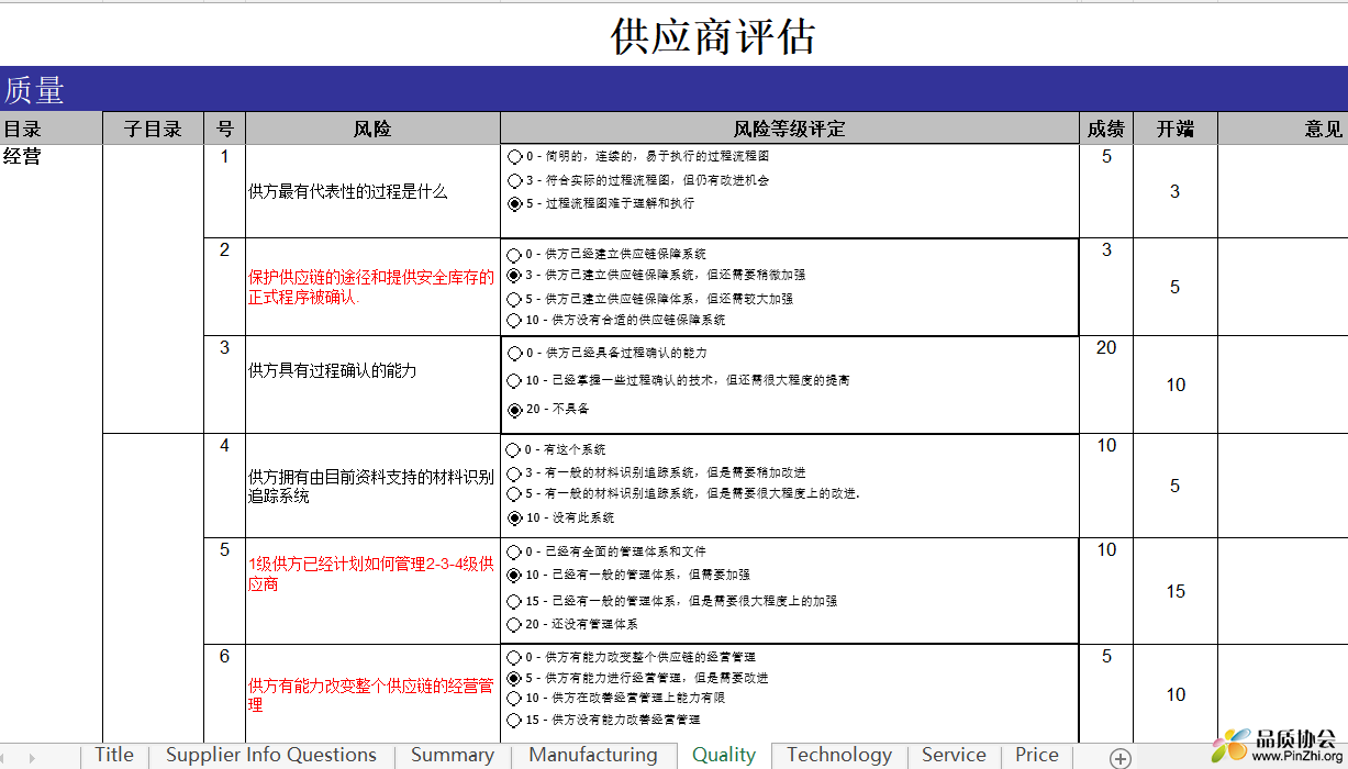 供应商评估