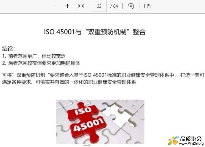 ISO 45001与“双重预防机制”