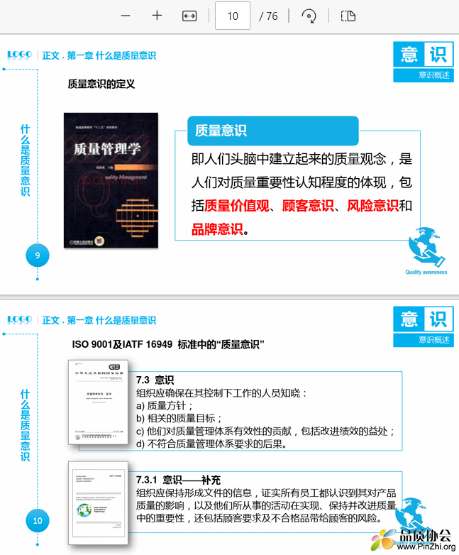 ISO9001及IATF16949标准中的质量意识