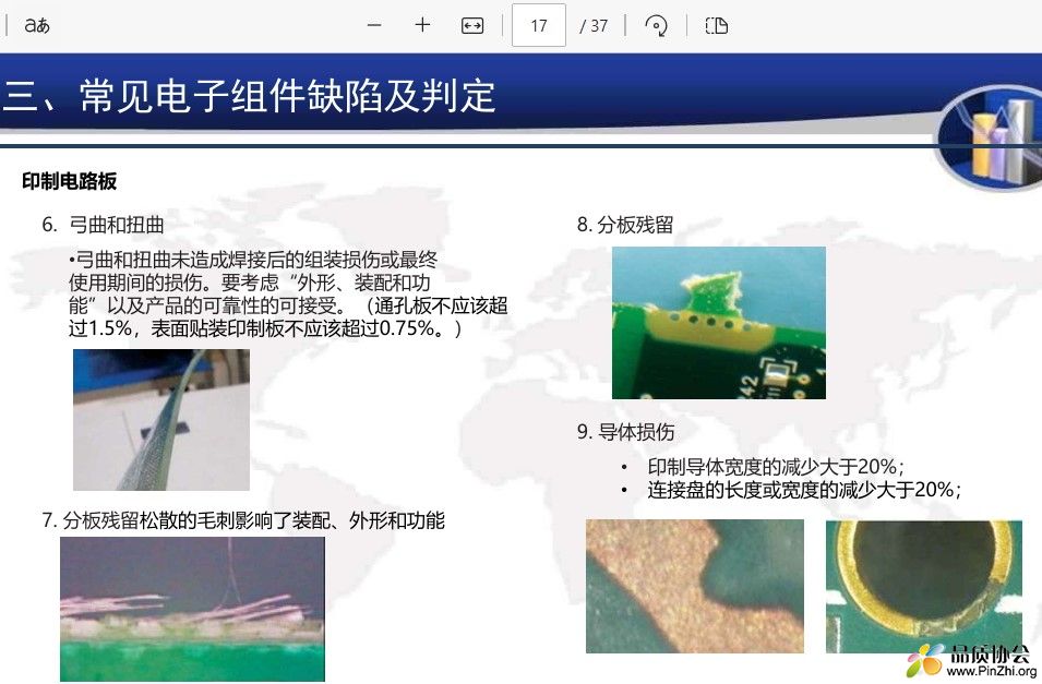 常见电子组件缺陷及判定