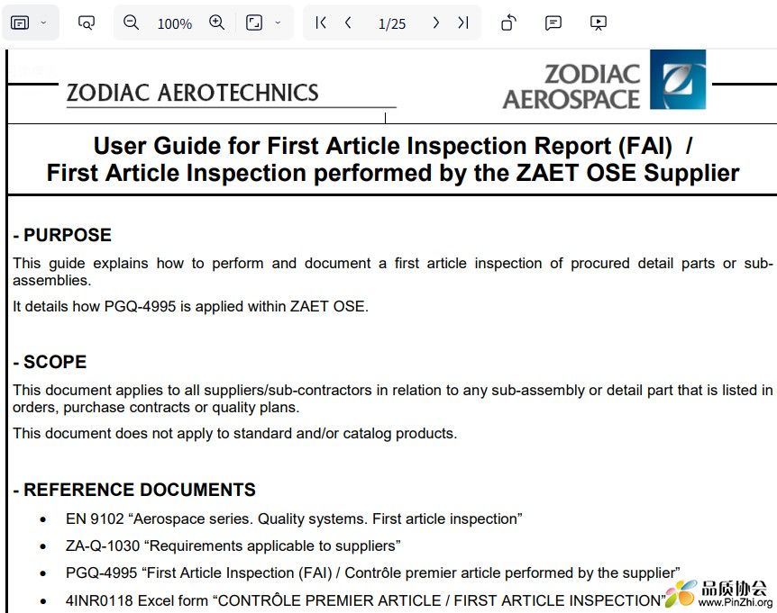 First Article Inspection-SAFRAN