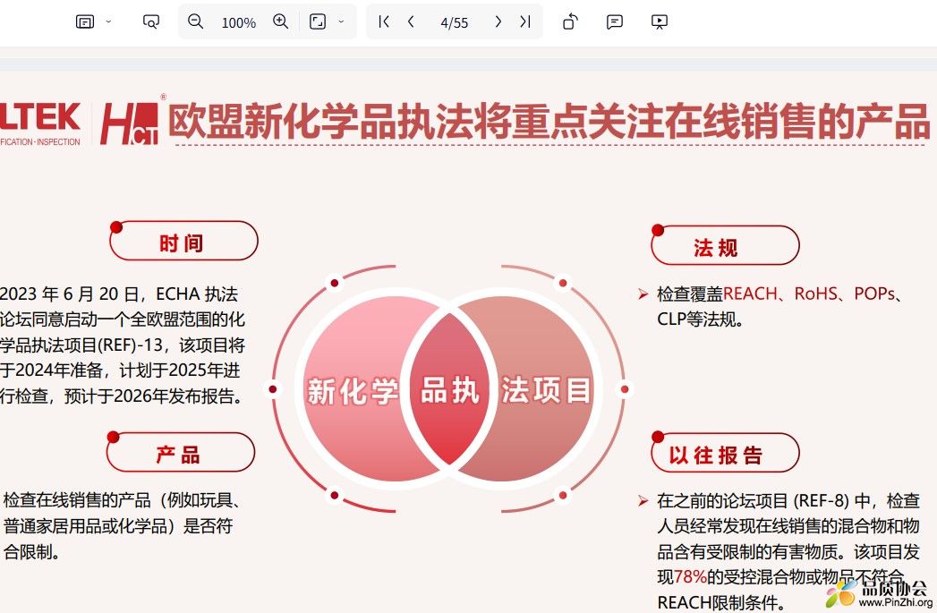 欧盟新化学品执法将重点关注在线销售的产品